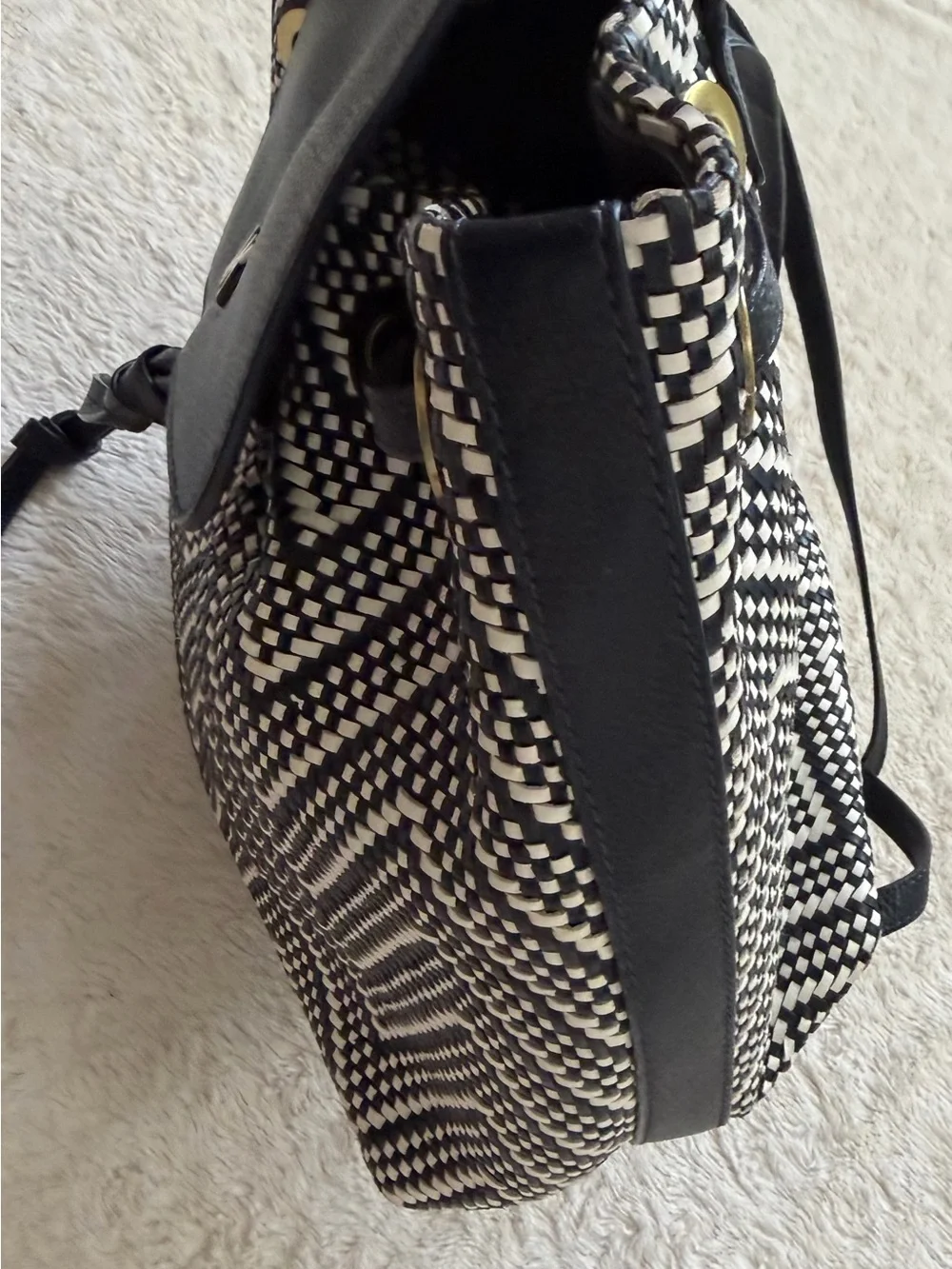 Michael Kors Medium Junie Woven Leather Backpack